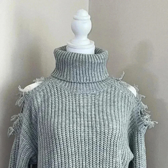 Almost Famous Gray Cutout Turtleneck Sweater Dress​​ - Picture 2 of 10